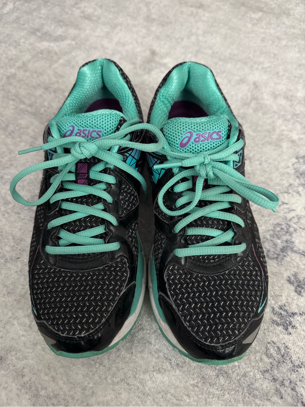 ASICS Black and Teal Women's Athletic Running Shoes